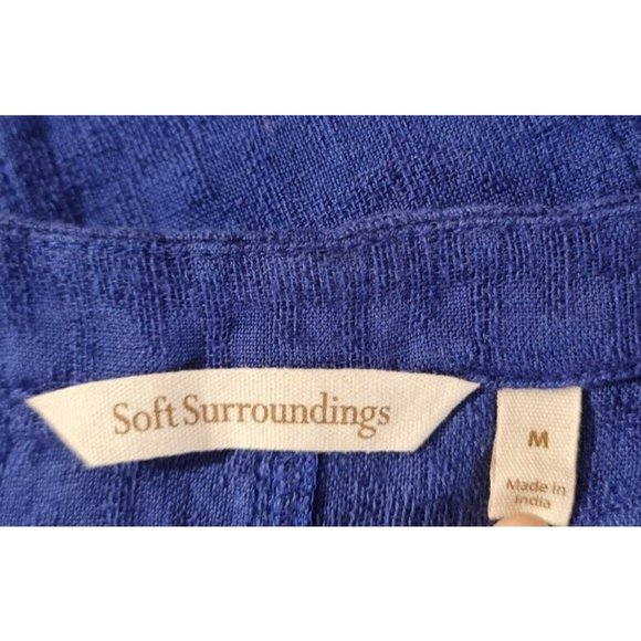 Soft Surrounding Women Size M Blue Purple Mini Pencil Shirt Dress Crew Neck 236P - Picture 4 of 6